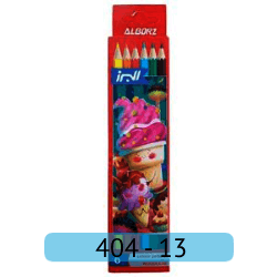 مداد رنگی 6 رنگ البرز جعبه مقوایی مدل WOODLESS